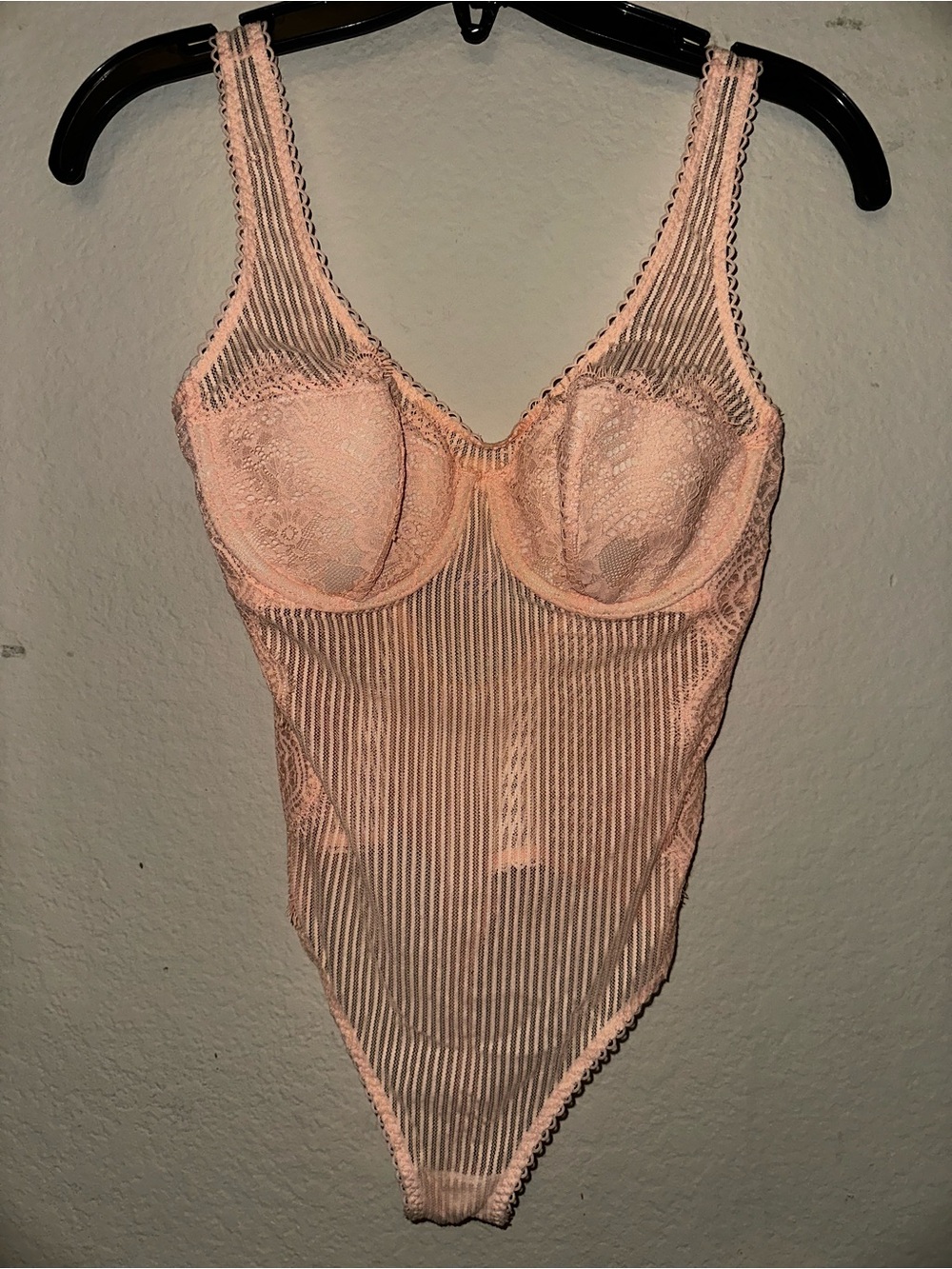 Victorias secret pink lingerie bodysuit size 32C